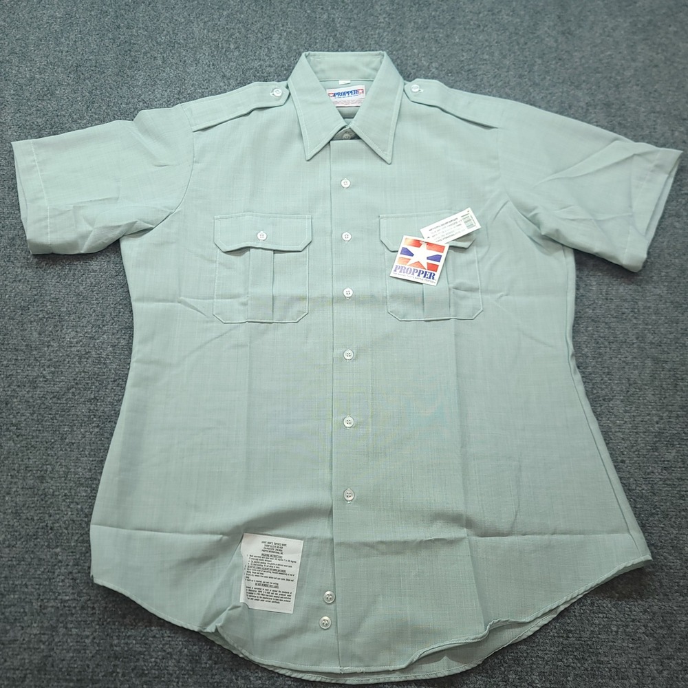 Propper Mens Army Green AG 469 Short Sleeve Poly Wool Dress Shirt Size 17 NWT